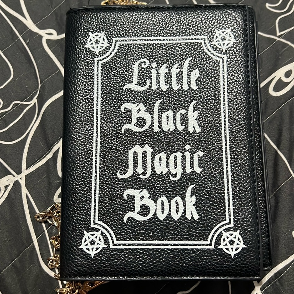 Crossbody purse little black magic book